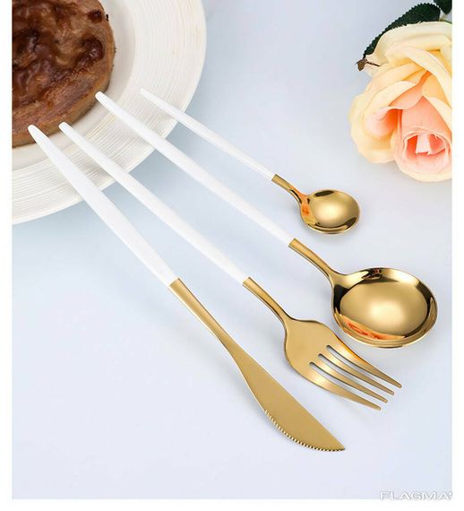 Набор столовых приборов Kitchen белый | Зображення 6