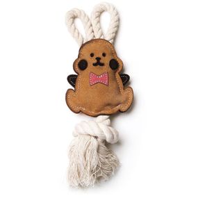 Іграшка для собак DoggyMan Leather Rabbit With Rope, 23 см
