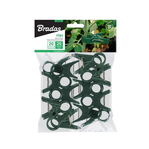 Затискачі для фіксації рослин Bradas 20 мм, 20 шт, GREEN (TYK20GR/20) | Зображення 1