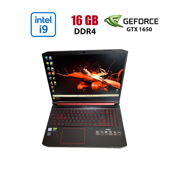 Игровой ноутбук Acer Nitro 5 AN515-54-5812 / 15.6" (1920x1080) IPS / Intel Core i5-9300H (4 (8) ядра по 2.4 - 4.1 GHz) / 16 GB DDR4 / 256 GB SSD M.2 + 500 GB HDD / nVidia GeForce GTX 1650, 4 GB GDDR5, 128-bit / WebCam б/у