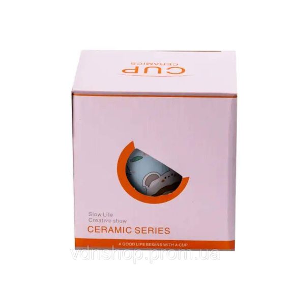 Чашка порцелянова 420 мл з кришкою Блакитна HPCY8240BL | Зображення 2