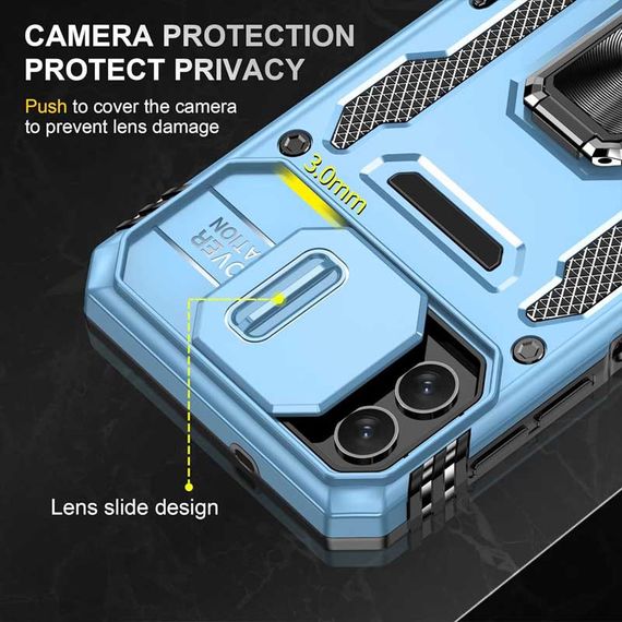 Ударопрочный чехол Camshield Army Ring для Samsung Galaxy A05 Голубой / Light Blue | Зображення 3