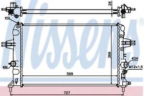 Радіатор охолодження OPEL ASTRA G (98-) 1.6i (вир-во Nissens) NISSENS 630704 на VAUXHALL ASTRA Mk IV (G) кабрио