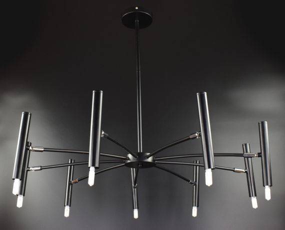 Люстра стельова на 9 лампочок 26420 Чорний 30-65х85х85 см.