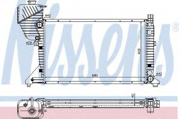 Радіатор охолодження MERCEDES SPRINTER W 901-905 (95-) (вир-во Nissens) NISSENS 62519A на MERCEDES-BENZ SPRINTER 2-t автобус (901, 902)