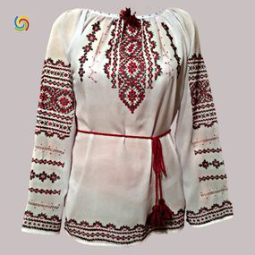 Рубашка Украинская вышиванка 005319 цвет белый размер XL/XXL
