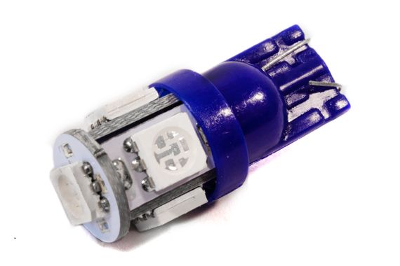 Светодиодная лампа AllLight T10  5 диодов 5050 W2,1x9,5d 12V BLUE