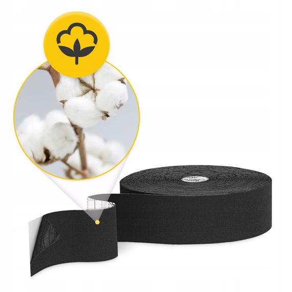 Стрічка кінезіологічна (кінезіо тейп) 4FIZJO 5 см x 31 м Black (P-5905973405522) | Зображення 9