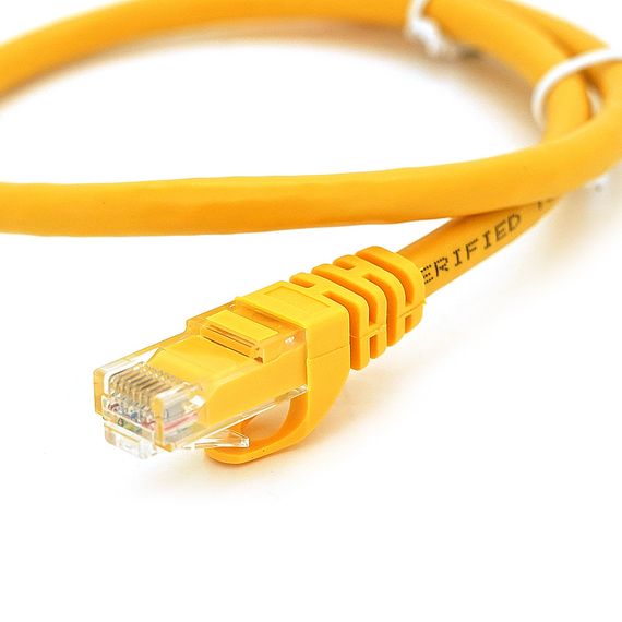 Патч-корд литий RITAR,UTP,RJ45,Cat.6.0.5m,жовтий,Cu (мідь) | Зображення 1