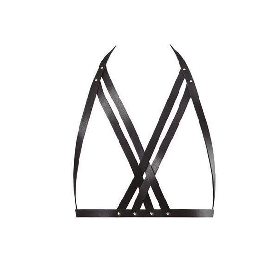 Портупея Bijoux Indiscrets MAZE - Halter Bra Harness Black Sex Aura