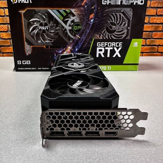 Дискретна відеокарта Palit GeForce RTX 3070 Ti GamingPro, 8 GB GDDR6X, 256-bit / 1x HDMI, 3x DisplayPort / Коробка / (NED307T019P2-1046A) б/в | Зображення 2