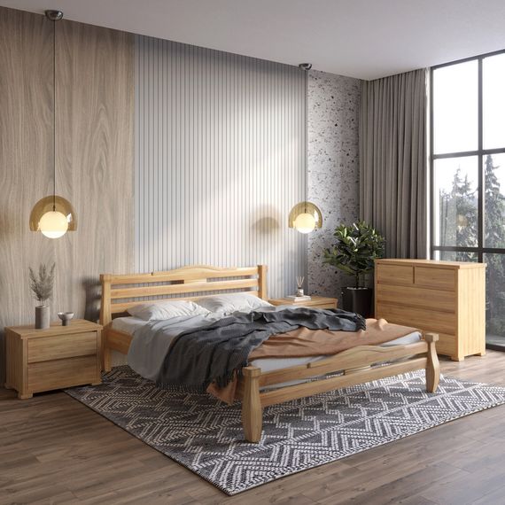 Двоспальне ліжко Mebigrand Монако Горіх світлий 160х190 см (MBG-1811)