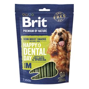 Ласощі Brit Premium Dental Snacks M для cобак середніх порід з колагеном і спіруліною 180 г