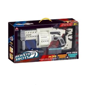 Игрушечный автомат с мягкими патронами на присоске 40шт Blaster Shots Белый