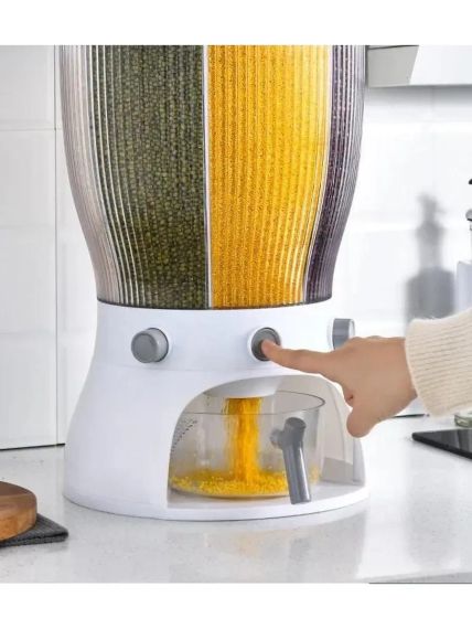 Білий Диспенсер для круп, що обертається з дозатором | Зображення 3