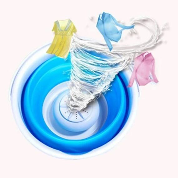 Ультразвуковая портативная мини стиральная машина со складным ведром Turbine Wash, Машинка Ultrasonic от USB | Зображення 2