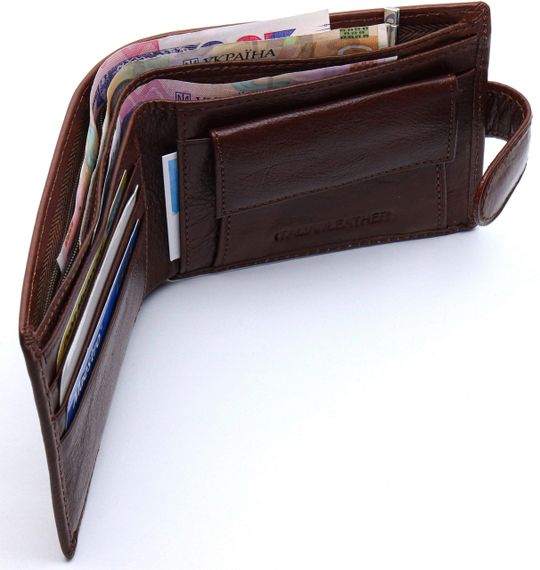 Чоловічий портмоне з натуральної шкіри ST Leather B104 Коричневий | Зображення 4