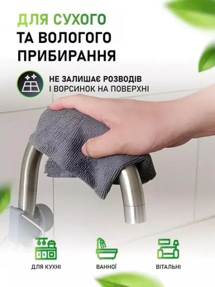 Салфетки из микрофибры кухонные одноразовые 20шт/уп 25*25см Home AND 5484 | Зображення 2