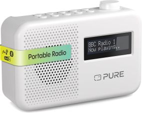 Портативное радио с Bluetooth 5.1, DAB+, FM, LCD-дисплеем памятью на 10 станций, радиоприемник белый Pure