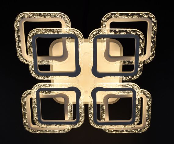 Люстра світлодіодна стельова LED світильник для квартири на стелю лед з пультом 26547 Білий 11х46х46 см. | Зображення 1