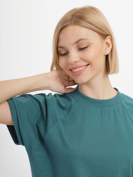 Футболка жіноча з рукавом-реглан зелена, 2XL | Зображення 2