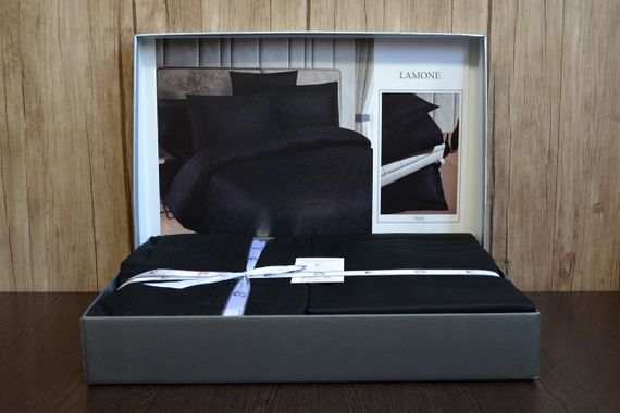Постільна білизна First Choice Jacquard Satin 200x220 Lamone Black | Зображення 3
