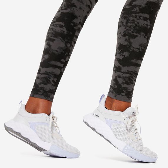 Легінси жіночі Fit+ 500 для фітнесу чорні з принтом - S UA42L31 | Зображення 5