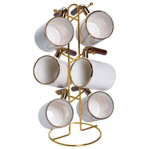 Набор чашек на металлической подставке 6 (шт) по 400 (мл) Белый HP-26-11 | Зображення 2