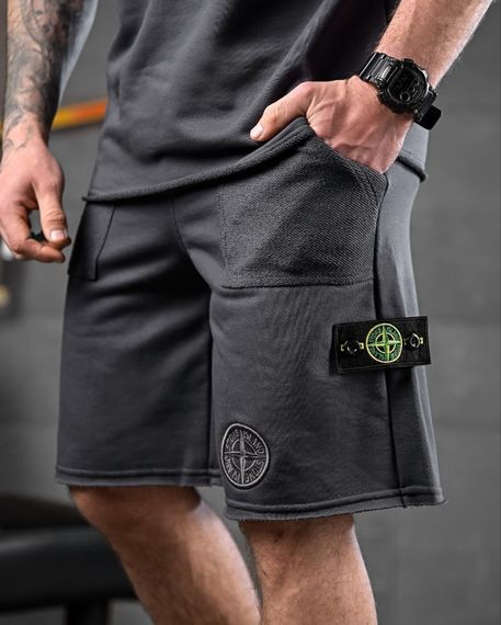 Спортивний костюм Stone island літній колір сірий | Зображення 6