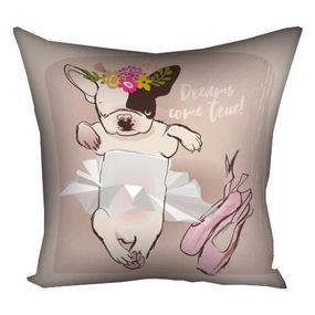 Подушка габардинова з принтом Dreams come true! 30x30 (3P_DOG003)