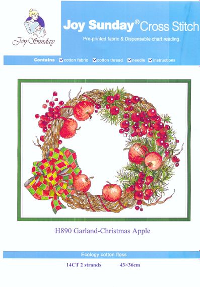Набір для вишивання за нанесеною на канву схемою "Garland-Christmas App". AIDA 14CT printed, 43*36см | Зображення 1