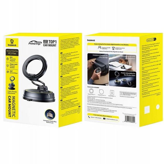 Автотримач Baseus VC2 Flex Vacuum Suction Magnetic (C00138) Cosmic Black | Зображення 2