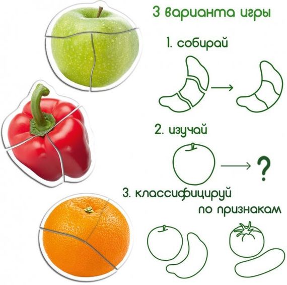 Набір магнітів Magdum Baby puzzle "Фрукти і овочі" ML4031-25 EN | Зображення 6