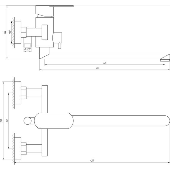 Змішувач для ванни Globus Lux Sorento SQ-208HR-SUS304 | Зображення 1