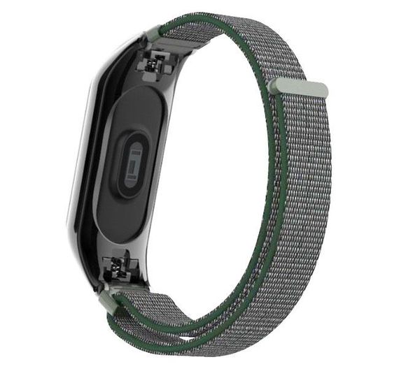 Нейлоновый ремешок Primo для фитнес-браслета Xiaomi Mi Band 3 - Black&Army Green | Зображення 3