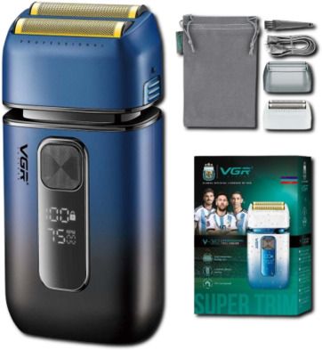 Електробритва VGR V-362 Blue триммер, подвійне лезо, XPRO (45696-V-362 BLUE_545)