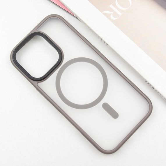 TPU+PC чохол Metal Buttons with MagSafe для Apple iPhone 16 Pro (6.3") Сірий | Зображення 1