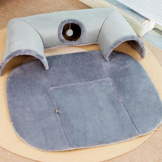 Игровой туннельный коврик Интерактивная игрушка игровой домик 2 в 1 Cat Bed | Зображення 1