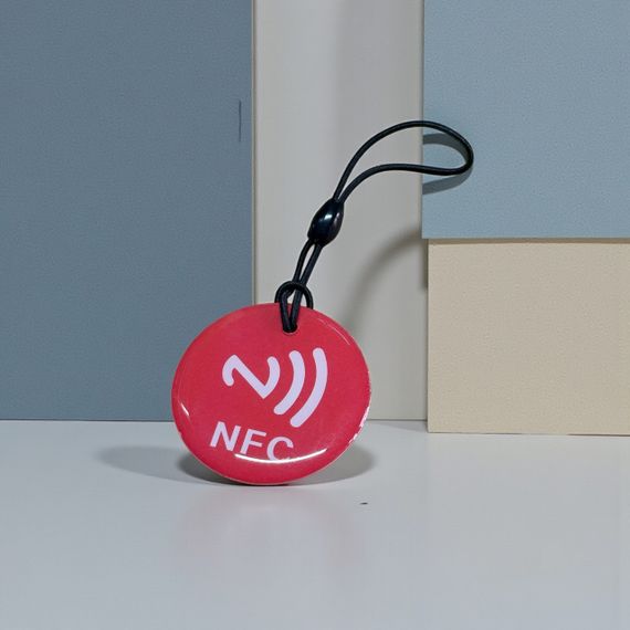 NFC метка брелок NTAG213 круглый 35 мм - Red | Зображення 1