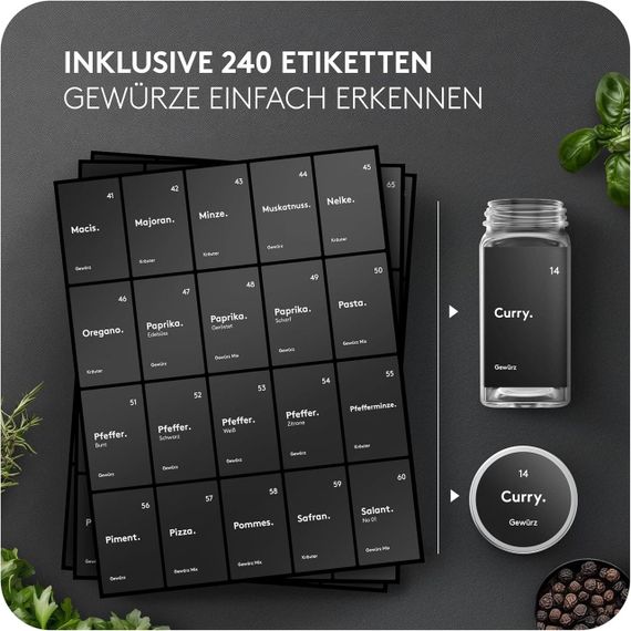 Банки для спецій скляні, набір 24 шт, квадратні з етикетками, воронкою, маркером, баночки 120 мл для кухні комплект | Зображення 4