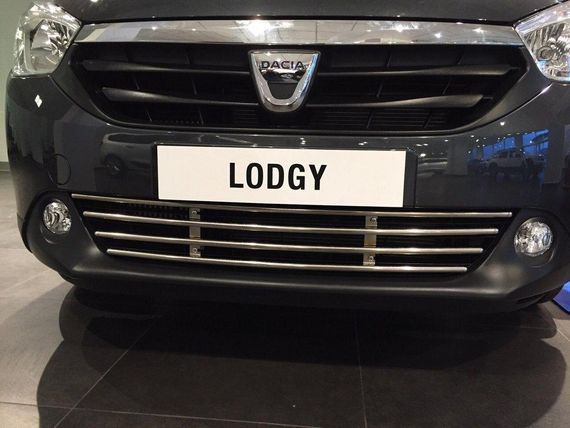 Решітка в бампер (нерж) для Dacia Lodgy 2013↗ рр. | Зображення 8
