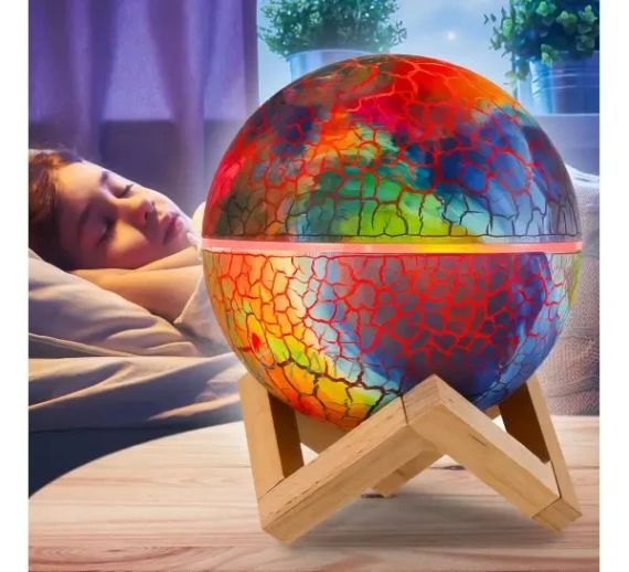 Проектор - ночник с колонкой и мелодиями для сна на поставке "Планета" k880 проектор звездного неба | Зображення 4