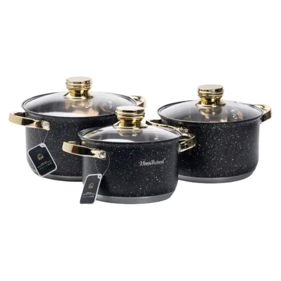 Набор кастрюль из нержавеющей стали 3 штуки с крышкой 5,1/3,9/2,9 л