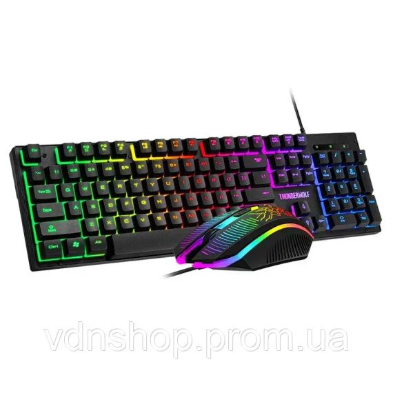 Ігровий комплект клавіатура та миша навушники килимок 4в1 Linmoni TF-400 Kit з RGB підсвічуванням для геймерів | Зображення 7