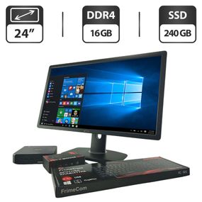 Комплект ПК: комп'ютер Asus Chromebox 3 USFF / Intel Core i7-8550U (4 (8) ядра по 1,8 - 4,0 ГГц) / 16 ГБ DDR4 / 240 ГБ SSD / Intel UHD Graphics 620 + Монітор 24" (1920x1080) TN б/в