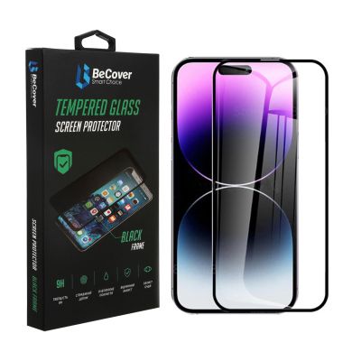 Стекло защитное BeCover Apple iPhone 14 Pro Max Black (707969)