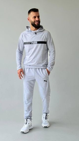 Костюм з худі Puma світло-сірий