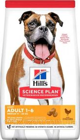 Сухой корм для малоактивных собак средних пород Hills Science Plan Light Adult Medium с курицей 14 кг 604359