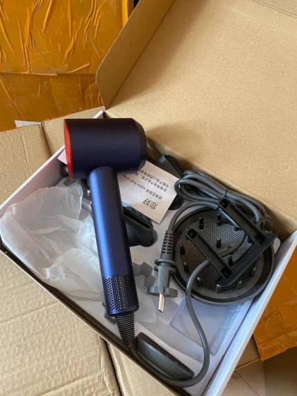 Фен Super Hair Dryer синій з червоним іонізацією і турборежимом 5 насадок (Y-015) | Зображення 1