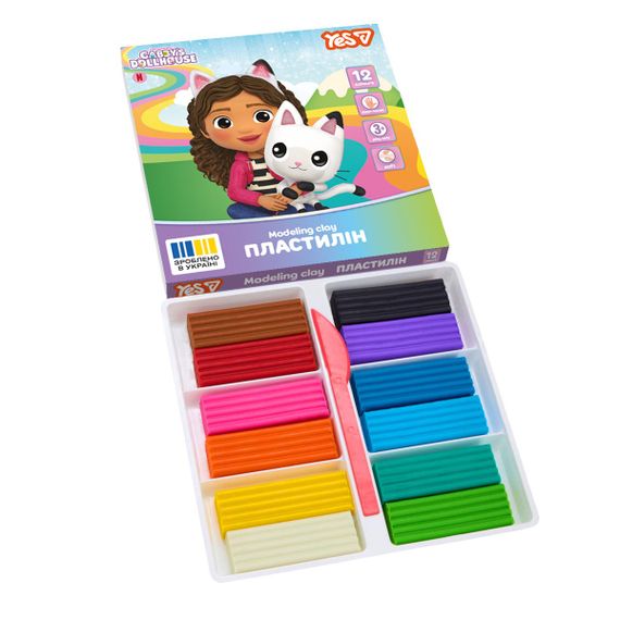 Пластилин YES Gabby Dollhouse 540729 12 цветов | Зображення 1
